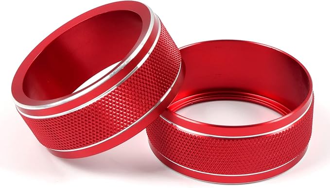 HIGH FLYING for Subaru WRX STI 2015-2021/Forester 2014-2018/XV Crosstrek 2013-2017 Car Center Console A/C Air Control Switch Ring Trim Aluminum Alloy Red 3pcs