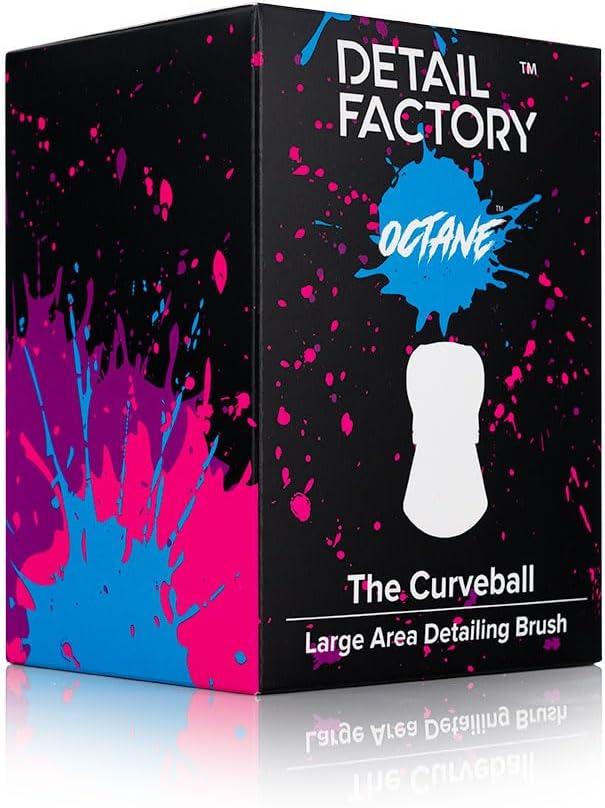 Detail Factory - Curveball XL Synthetic Brush - Ultra Soft Bristles, Comes with Storage Rack, Covers Large Area Inside or Outside Vehicles - Octane Ectoplasm