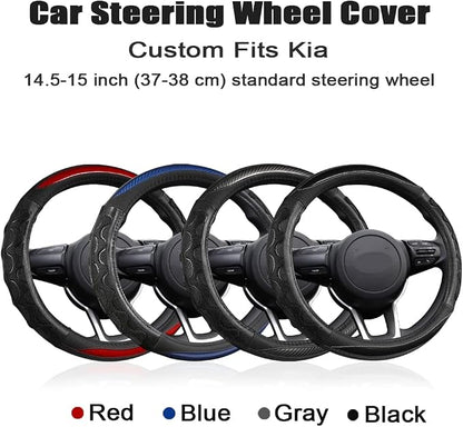 GIANT PANDA Steering Wheel Cover for Kia Soul,Sportage,Forte,Optima,Telluride(3D Honeycomb-Blue-Standard Size)