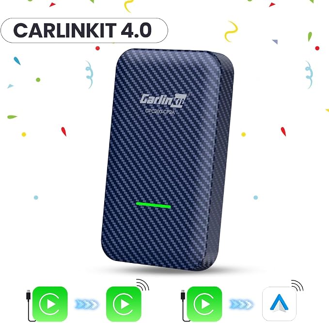CarlinKit 4.0 Wireless CarPlay 2026 Apple - Wireless CarPlay Adapter for OEM Factory Wired CarPla y Cars 2 in 1. Plug & Play, Wired to Wireles s, Auto Connect, Online Upgrade, 5.8GHz Wi-Fi GPS
