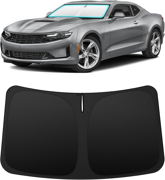 INSAUTO Custom Fit Windshield Sun Shade Accessories for Chevrolet/Chevy Camaro 2016-2024, Foldable Front Window Sunshade, UV & Heat Reflector, Keeps Interior Cool, Includes Storage Bag
