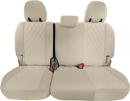 FH Group Custom Fit Car Seat Covers Specifically Made for 2011-2020 Toyota Sienna 7-8 Seater with Ultraflex Neoprene Water Resistant Automotive Seat Covers - 3rd Row Solid Beige