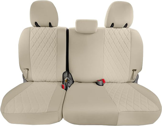 FH Group Custom Fit Car Seat Covers Specifically Made for 2011-2020 Toyota Sienna 7-8 Seater with Ultraflex Neoprene Water Resistant Automotive Seat Covers - 3rd Row Solid Beige