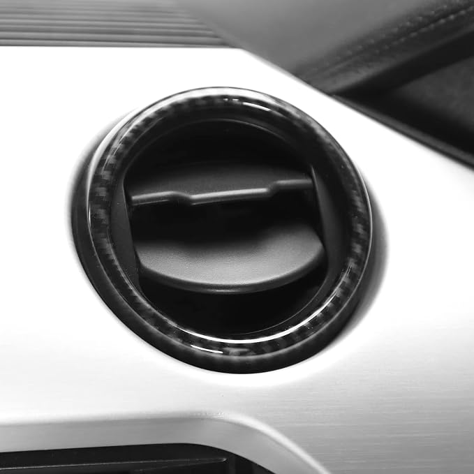RT-TCZ Center Console Air Conditioner Outlet Vent Trim Cover Ring Interior Accessories for Ford Mustang 2015-2022,3PCS (Carbon Fiber Grain)
