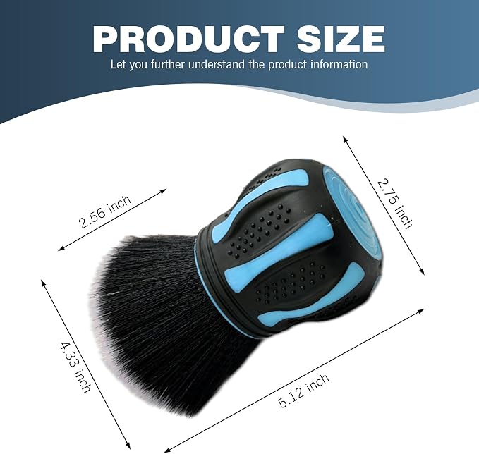 Car Detailing Brush, Multifunctional Soft Cleaning Brush for A/C Vents and Seat Gaps, Non-Slip Handle Ball-Shaped Multi-Function Cleaning Tool with Storage Rack, for Most Cars (Blue)