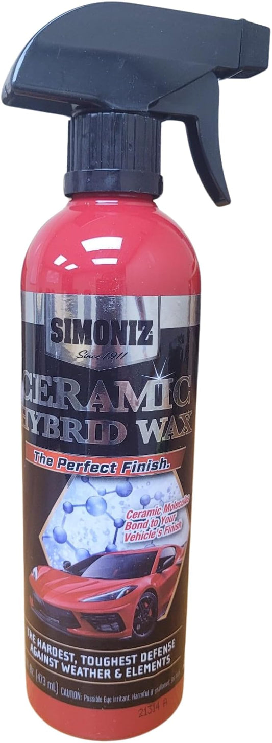 Simoniz Ceramic Hybrid Wax – High-Gloss Spray Coating – Hydrophobic Protection – Bonds to Paint for Lasting Shine – 16 fl oz
