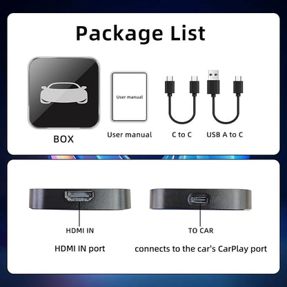 Car TV Adapter Wireless CarPlay, HDMI to USB Converter, Support Fire TV Stick, Game Consoles, Carplay HDMI Adapter Only for Wired CarPlay Cars (Model Year: 2015 to 2025)