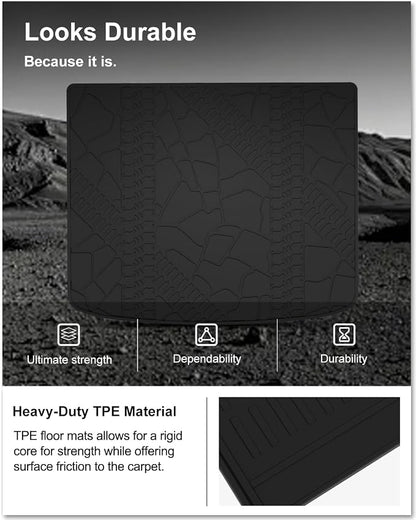 KIWI MASTER Cargo Mat for 2014-2023 Jeep Cherokee, Custom Fit All Weather Rear Cargo Liner, Heavy Duty TPE Tray Trunk Mat, Black