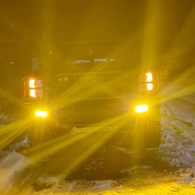 Nilight 4 Inch Amber LED Light Pods 2PCS Triple Row 60W Flood Spot Combo Offroad Driving Fog Lighting for 12V 24V Pickup Truck ATV UTV SUV