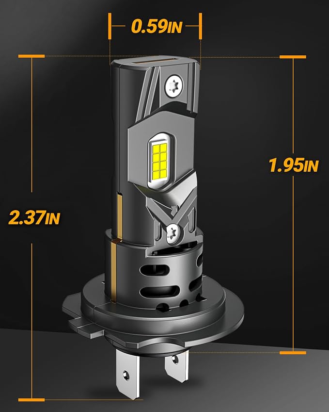 SEALIGHT H7 Fog Bulbs 60000LM S2 Series Wireless H7 Fog Lights, 6500K 1:1 Real Size Easy Installation, No Adapter Required, ATV Prioritized 10 Years Lifespan- Pack of 2