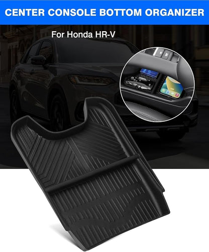 Autorder Lower Console Organizer Tray for 2023-2025 2026 Honda HRV Accessories - Center Console Bottom Storage Insert Tray - ABS Black