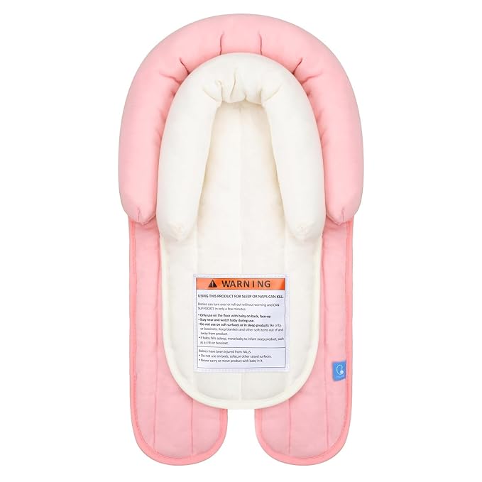COOLBEBE Upgraded 2-in-1 Babybody Supports for Newborn Infant - Extra Soft Breathable Car Seat Insert Cushion Pad, Perfect for Carseat, Stroller, Swing, Bouncer, Pink