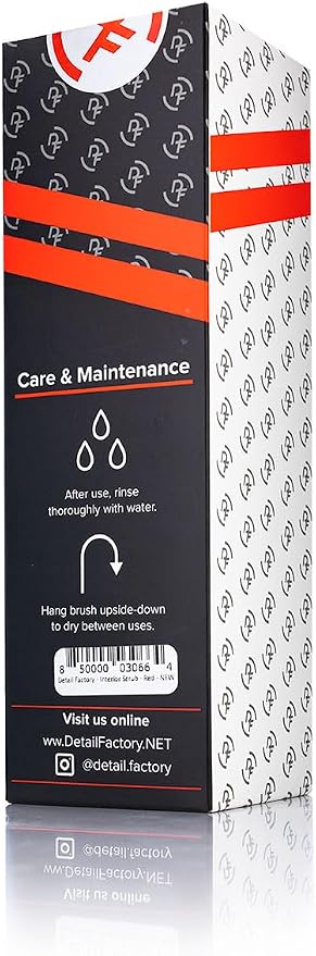Detail Factory - ProGrip Interior Scrub Brush - Soft Bristles - Rubber Grip for Maximum Stability and Comfort - Curved Head Profile for Better Clearance - Red