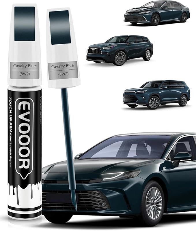 Touch Up Paint Compatible with Toyota Exact Match 2 in 1 Touch up Paint for Chips and Nicks Repair (Cavalry Blue(8W2))