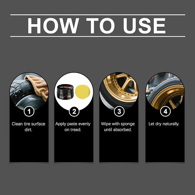 Tire Coat - 50g Tire Polishing Paste | Long Lasting Car Scratch Remover, Deep Black Automotive Wheel Shine For Mechanics Driver Detailers Groomers Modifiers Trucks Suvs Garage Sedans Shops