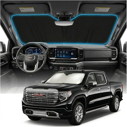 for GMC Sierra 1500 Sun Shade Windshield Cover - Custom Fit Sierra 1500 Accessories 2019-2025 2026 Sunshade Foldable UV Protection & Heat Shield Sun Visor Accessories