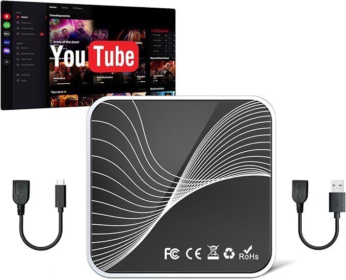 Spedal Car TV Adapter | CarPlay AI Box with YouTube, HDMI Input for TV Stick/Game Console, Wireless CarPlay Adapter, Android Magic Box for Cars with Wired CarPlay