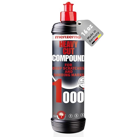 menzerna Heavy Cut Compound 1000 Improved Formula I Abrasive Polishing Compound for Deep Scratches, Swirls I Buffing and Polishing Compound for Scratch Repair I Silicone Free I 16 fl oz.