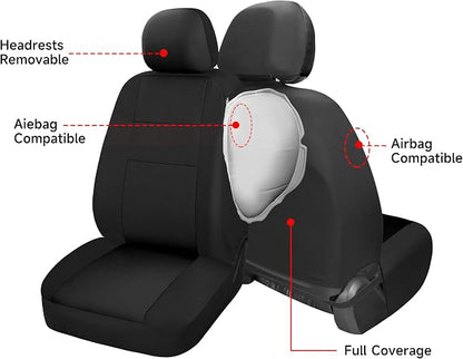 VarCozy Seat Covers for Car Front Pair, Breathable Cloth Front Car Seat Covers, Universal Cloth Seat Covers for SUV Sedan Van, Automotive Interior Covers, Airbag Compatible