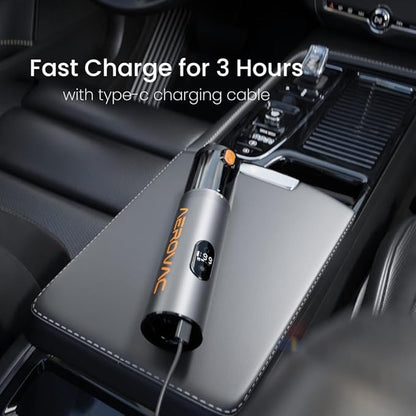 V-15 Pro, Portable Car Vacuum Cleaner, Handheld, HEPA Filter, Rechargeable, Cordless, 16000PA Suction Power, 562g, 0.15L Capacity, with LED Display