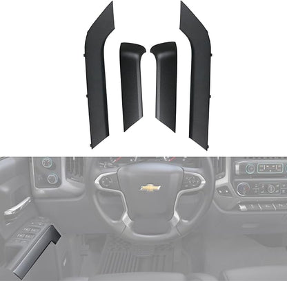 4PCS Door Armrest Cover Trim Kit Front&Rear Left Right Side Door Panel Arm Rest Bezel Black Compatible with 2014-2020 Chevy Silverado GMC Sierra