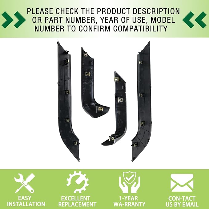 4PCS Door Armrest Cover Trim Kit Front&Rear Left Right Side Door Panel Arm Rest Bezel Synthesis Gray Compatible with 2014-2020 Chevy Silverado GMC Sierra