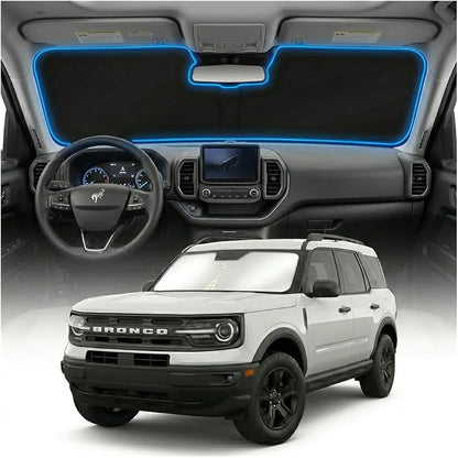 for Ford Bronco Sports Sun Shade Windshield Cover - Custom Fit Bronco Sports Accessories 2021-2024 2025 Sunshade Foldable UV Protection & Heat Shield Sun Visor Accessories