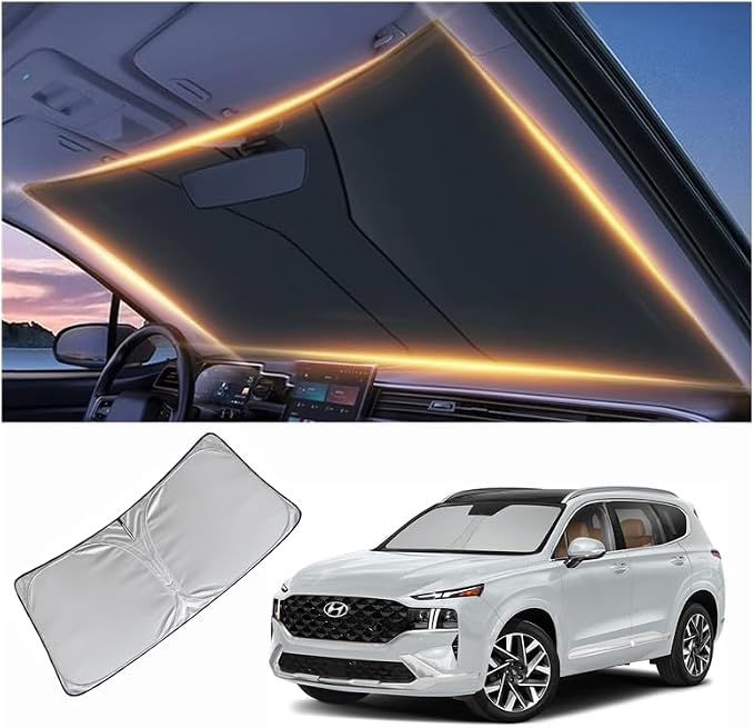 Windshield Sun Shade for Hyundai Santa Fe Front Window Shades Cover for 2010-2025 Santa Fe Windshield Sun Visor Protector Car Accessories
