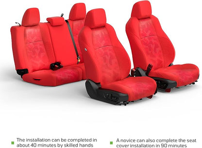 Fit for Tacoma 2024-2026 Car Seat Covers,Custom Car Seat Covers Full Set-5 Seat Car Seat Protector,Waterproof Comfortable Luxury Leather Seat Covers-Full Coverage Automotive Seat Covers Design(Red)
