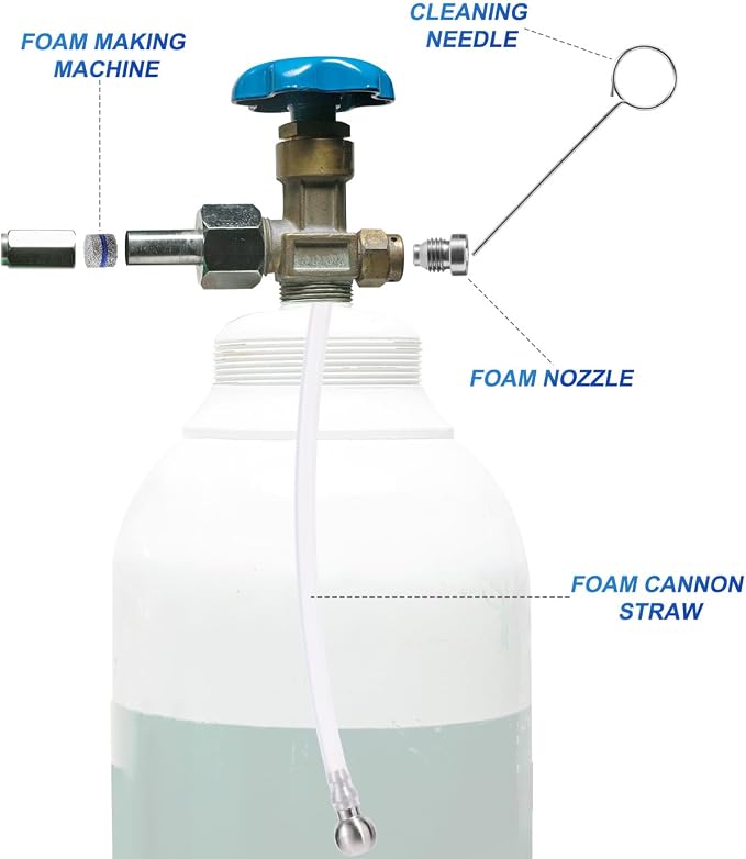 2 Sets Foam Cannon Orifice Kit, Universal 0.04in Cannon Orifice Nozzle and Foam Maker Meshes Kit Replacement Parts with Cleaning Tools Straw Filter Balls