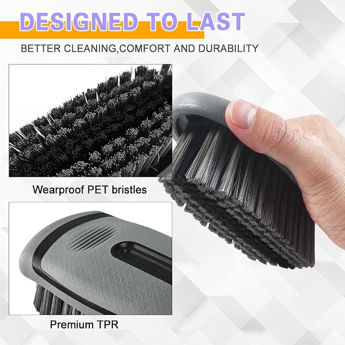 Carpet and Upholstery Cleaning Brush, Household Hard Bristle Brush, Car Plastic Gap Cleaning Brush, Universal Auto Detailing Brush for Car Interior Seat, Clothes and Sofa Cleaning