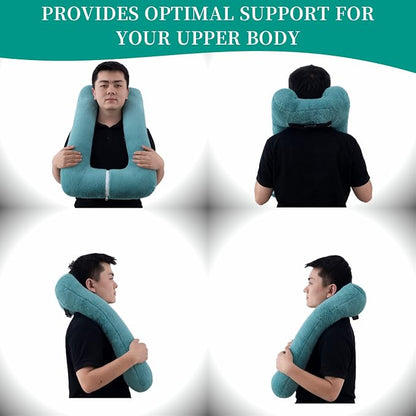 FHSGGP Travel Pillow Upgraded Version of Aircraft Travel Neck Pillow with Storage Bag, Sleep Pillows for Travel by Train, Car, or Plane, Supporting the Head and Body, Travel Pillow for Kids