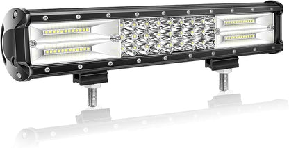 Willpower 12 inch 180W LED Light Bar Triple Row Spot Flood Combo Beam Off Road Driving Lights Waterproof Work Light for Jeep Trucks SUV ATV UTV Boat Lights, 12V 24V