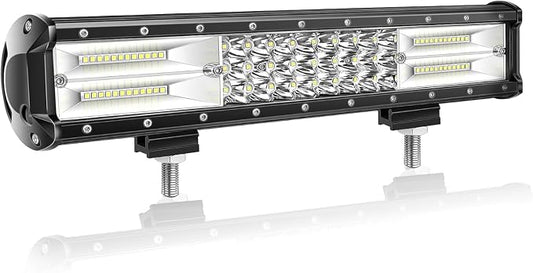 Willpower 12 inch 180W LED Light Bar Triple Row Spot Flood Combo Beam Off Road Driving Lights Waterproof Work Light for Jeep Trucks SUV ATV UTV Boat Lights, 12V 24V