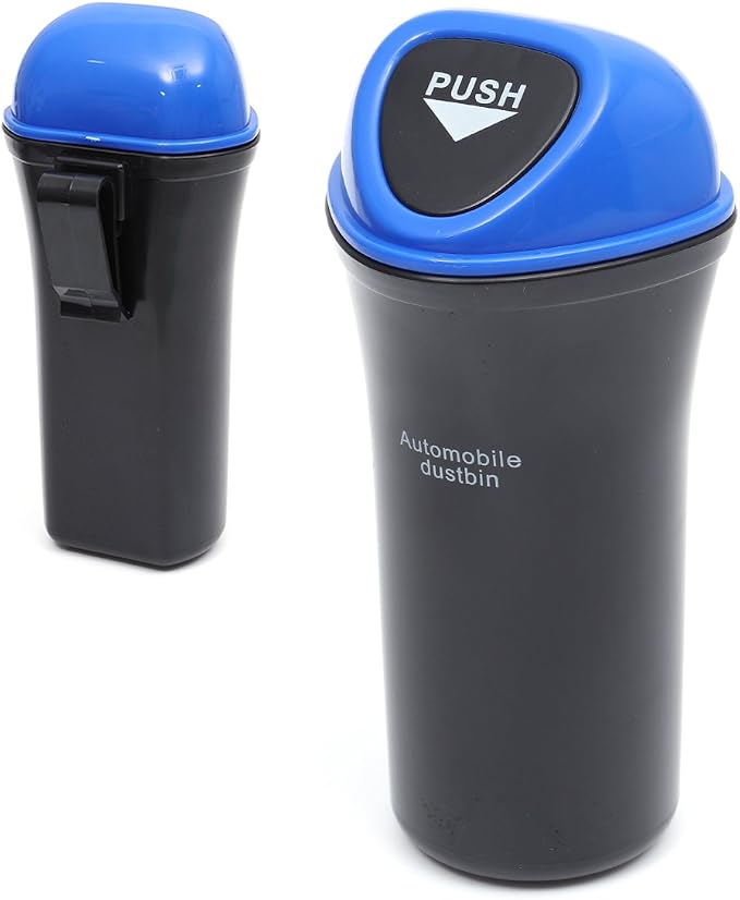 Automobile Dustbin Car Trash Can Garbage Can Leakproof Vehicle Trash Bin(Blue)