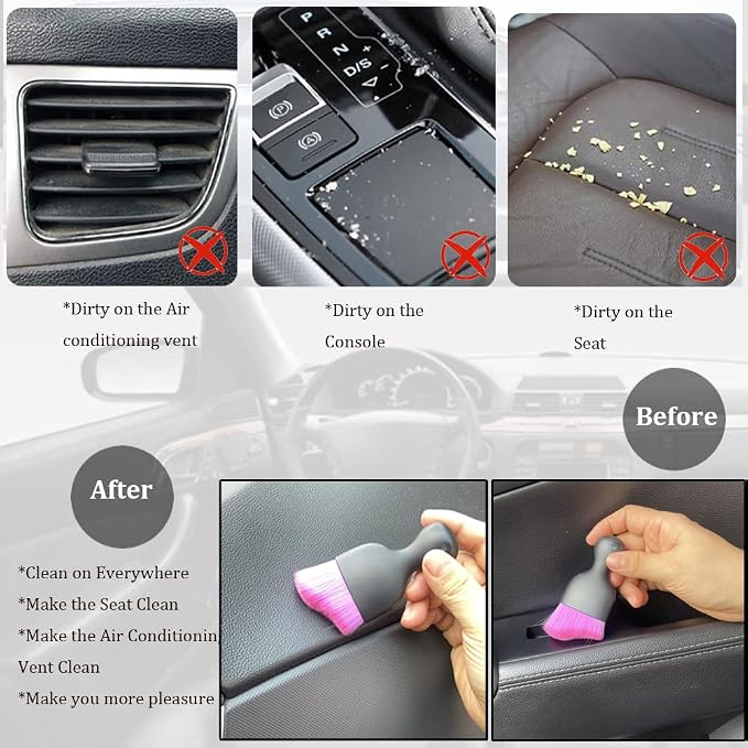 Car Brush Tool,Car Interior Detail Dust Brush,Car Accessories Interior for Women,Universal Car Brush Tool(Gray)
