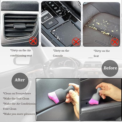 Car Brush Tool,Car Interior Detail Dust Brush,Car Accessories Interior for Women,Universal Car Brush Tool(Gray)