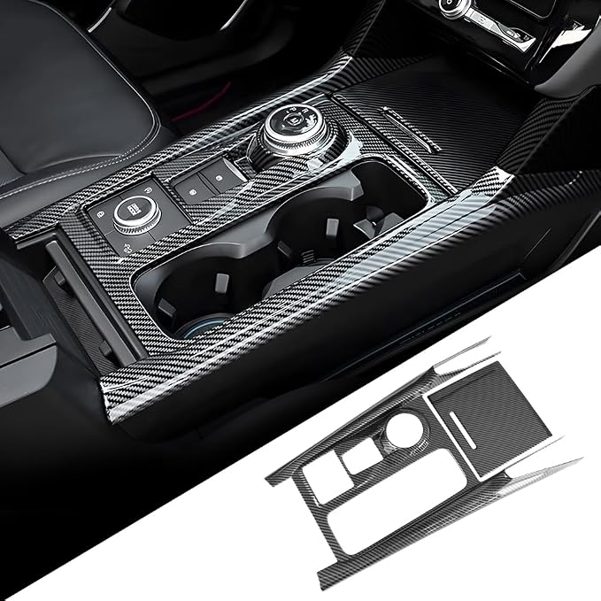 Car Center Console Gear Shift Panel Trim Cover for Ford Explorer 2020 2021 2022 2023 2024 Auto Interior Decorations Accessories Central Control Protection Frame Carbon Fiber Style Kit