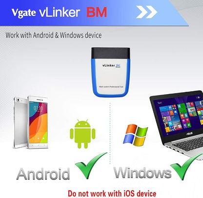 Vgate vLinker BM OBD2 Bluetooth Code Reader for Android & Windows, OBDII Scan Tool for BimmerCode