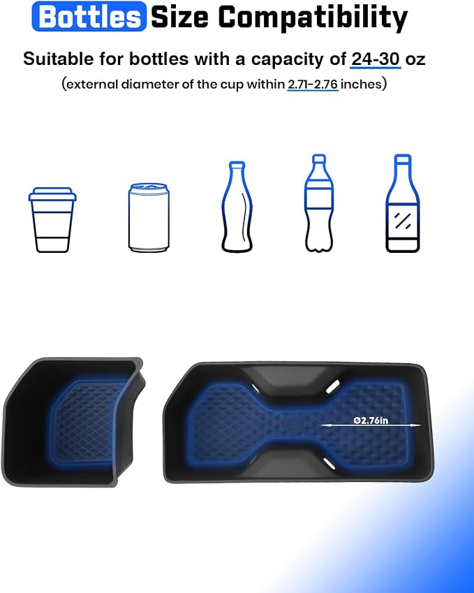 Autorder 2PCS Cup Holder Inserts for 2024 2025 2026 Toyota Grand Highlander Accessories,Silicone Grand Highlander Center Console Cup Holder,Anti-Slip Waterproof Storage Accessories