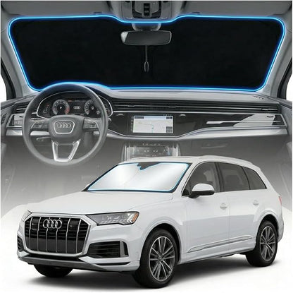 for Audi Q7 Sun Shade Windshield Cover - Custom Fit Q7 Accessories 2016-2025 2026 Sunshade Foldable UV Protection & Heat Shield Sun Visor Accessories