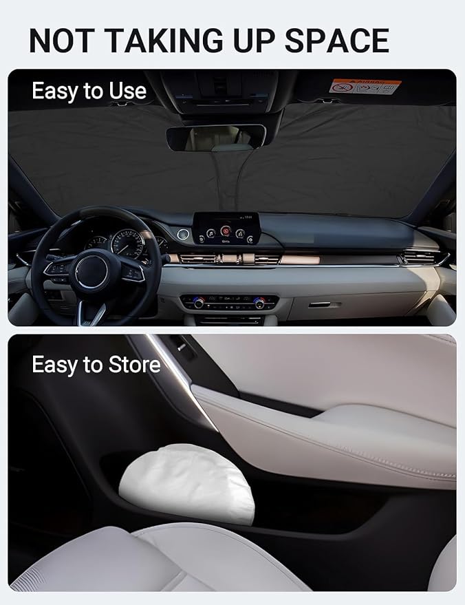 Proadsy 2026 Upgrade Front Windshield Sun Shade Foldable Sunshade Protector Custom Fit 2014-2021 Mazda 6 Sedan, Sport, Touring, Grand Touring, Reserve, Signature Accessories
