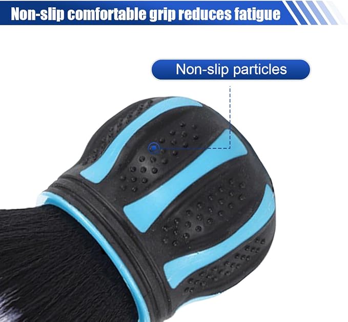 Car Detailing Brush, Ultra Soft Bristles XL Synthetic Brush Car Beauty Tools with Storage Rack, Auto Interior Cleaning Tool for Dashboard, Vents, Covers Large Area Inside and Outside Vehicles (Blue)