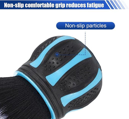 Car Detailing Brush, Ultra Soft Bristles XL Synthetic Brush Car Beauty Tools with Storage Rack, Auto Interior Cleaning Tool for Dashboard, Vents, Covers Large Area Inside and Outside Vehicles (Blue)