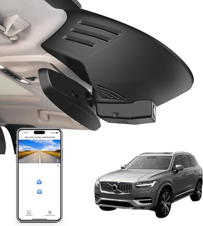 Mangoal 4K Dash Cam Custom for Volvo XC90 2016 2017 2018 2019 2020 2021 2022 (Model A),T5 T6 T8,Integrated OEM Look, UHD 2160P Video, WiFi & App,Loop Recording,Easy to Install, 64GB Card