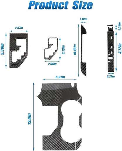 Priprilod 10PCS Carbon Fiber Interior Trim Kit Compatible with Toyota Camry 2012 2013 2014 Center Console Gear Shift Panel Cover ABS Dashboard Sticker Set Accessories