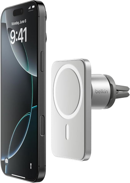 Belkin MagSafe Vent Mount Pro - MagSafe Compatible Phone Mount for Car - Wireless Magnetic Phone Holder Mount for iPhone 17, iPhone 16, 15, Pixel 10, & More - Car Accessories (Certified Refurbished)