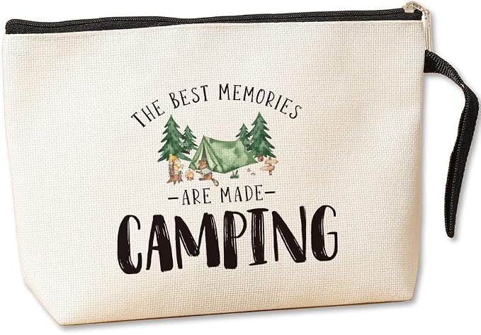 Camping Gifts for Women Girl Friends Funny Camping Bags Travel Toiletry Bag for Graduation Gift for Her Christmas Birthday Gifts for Girls Sister Bestie Friend BBF Makeup Bag Best Memories