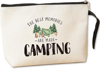 Camping Gifts for Women Girl Friends Funny Camping Bags Travel Toiletry Bag for Graduation Gift for Her Christmas Birthday Gifts for Girls Sister Bestie Friend BBF Makeup Bag Best Memories