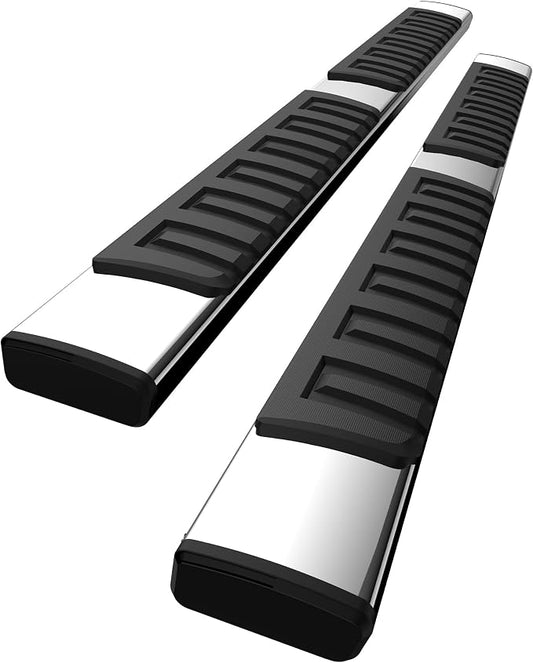 KYBOLT Running Boards Compatible with 2019-2024 Chevy Silverado/GMC Sierra 1500(Excl. 2019 1500 LD/Limited&2022 1500 LTD/Limited) Crew Cab, Stainless Steel Side Steps for 2020-2024 2500HD 3500HD